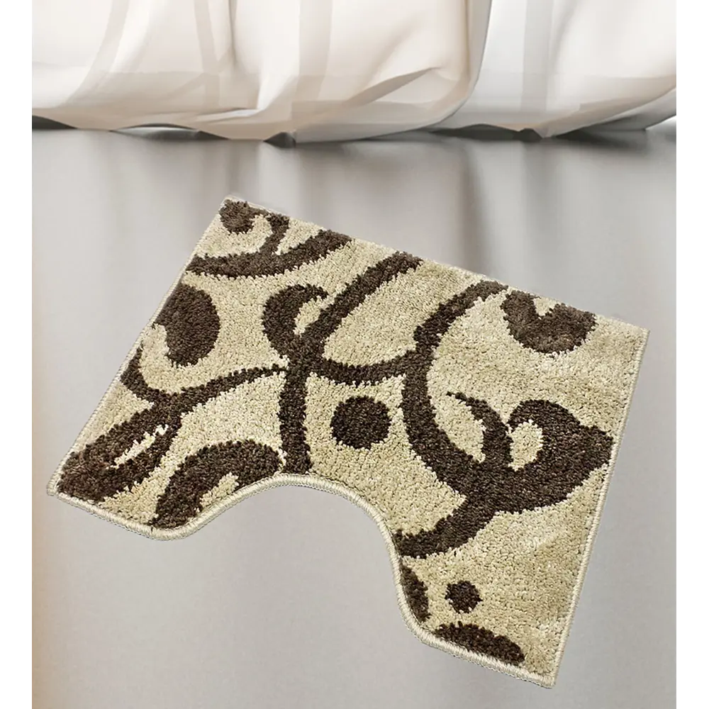 Коврик для туалета Mr Penguin Узоры, 40х50 см, микрофибра, цвет коричневый STLM-2048066 - Вид №4