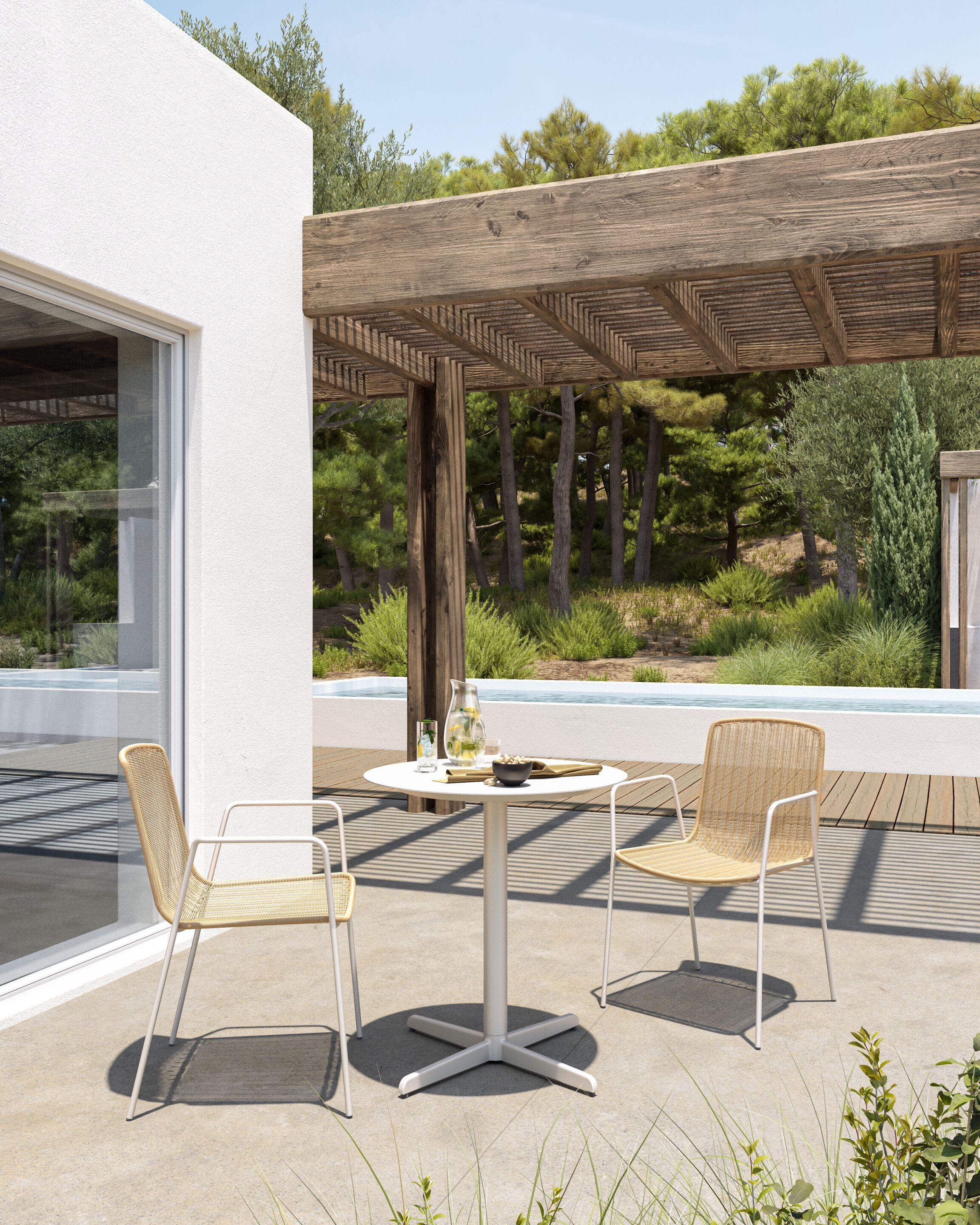 Металлический садовый стул с подлокотниками VINEKO красивая ARCH-00033085 - Вид №1