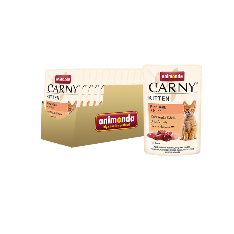 ПР0050432*12 Корм для котят Carny Kitten говядина, телятина, курица пауч 85г (упаковка - 12 шт) Animonda 