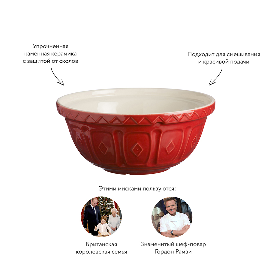 2001.360 Миска для смешивания colour mix, D29 см, 4 л, красная Mason Cash  - Вид №8