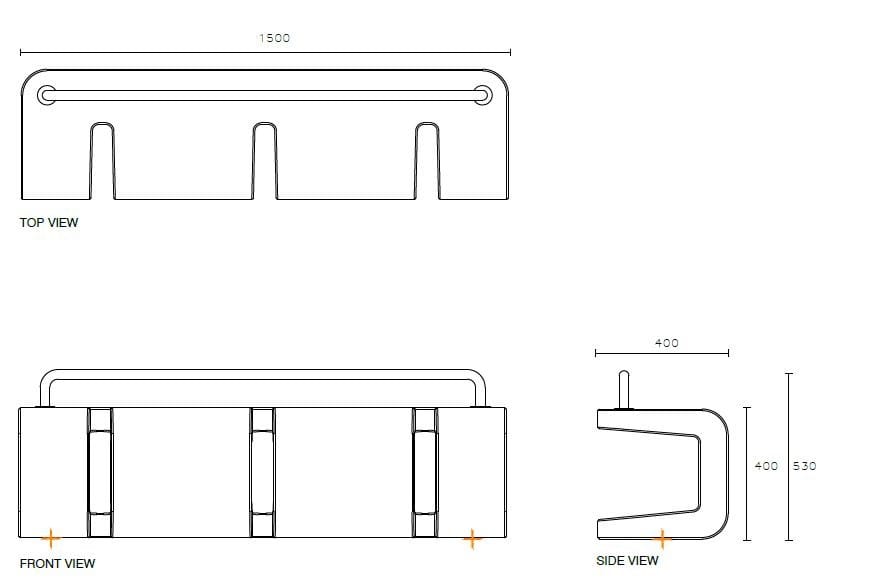 Бетонные велосипедные стойки SIT Flow ARCH-00083780 - Вид №3