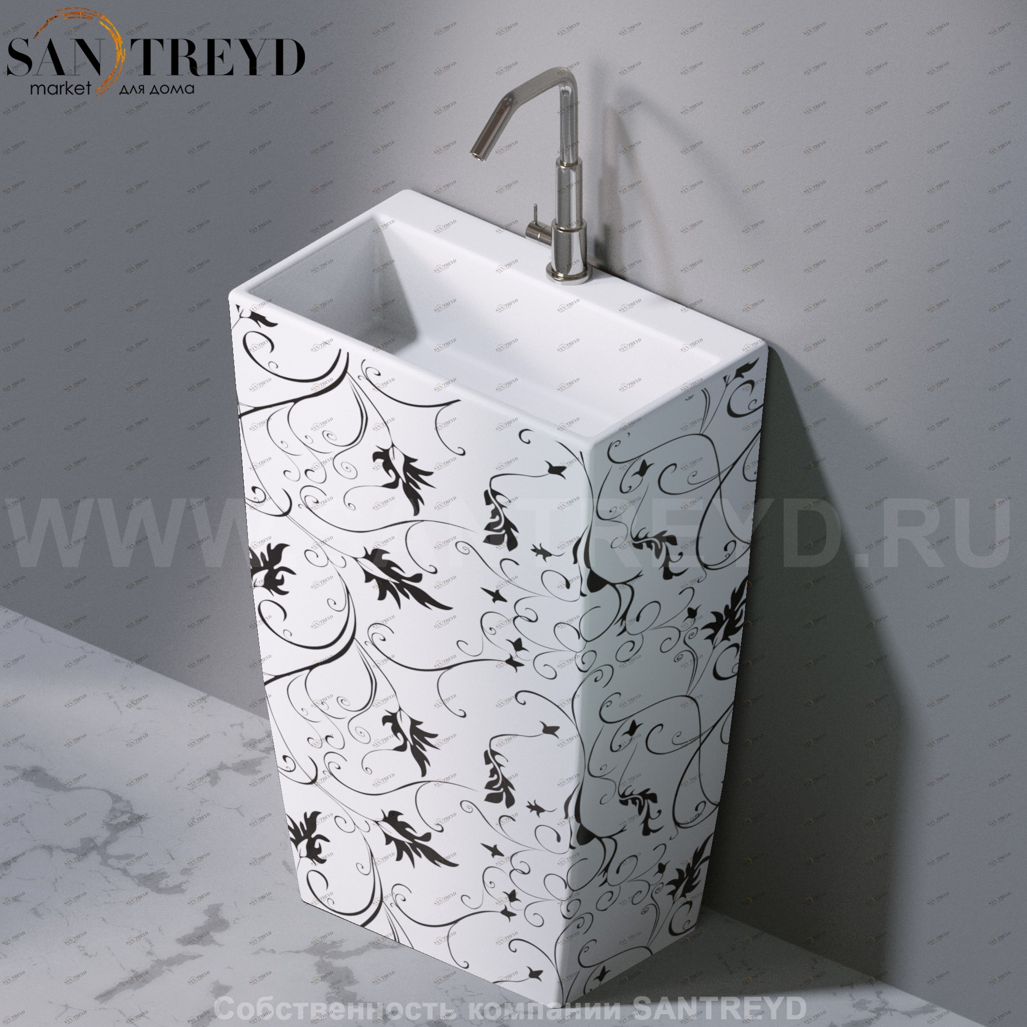 L115440 Напольная раковина стоящая прямоугольная A. e T. Italia Tower AeT ITALIA