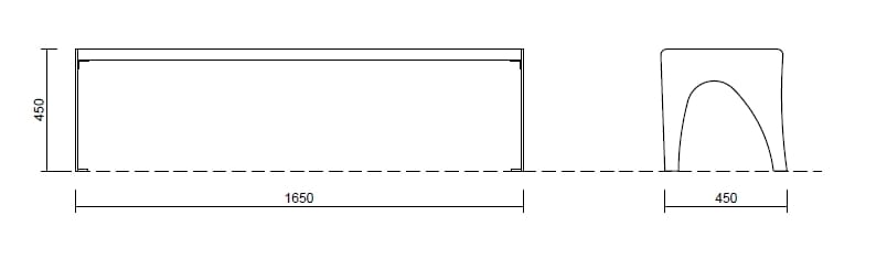 Деревянная скамья без спинки Studio Città концепция ARCH-00002586 - Вид №1