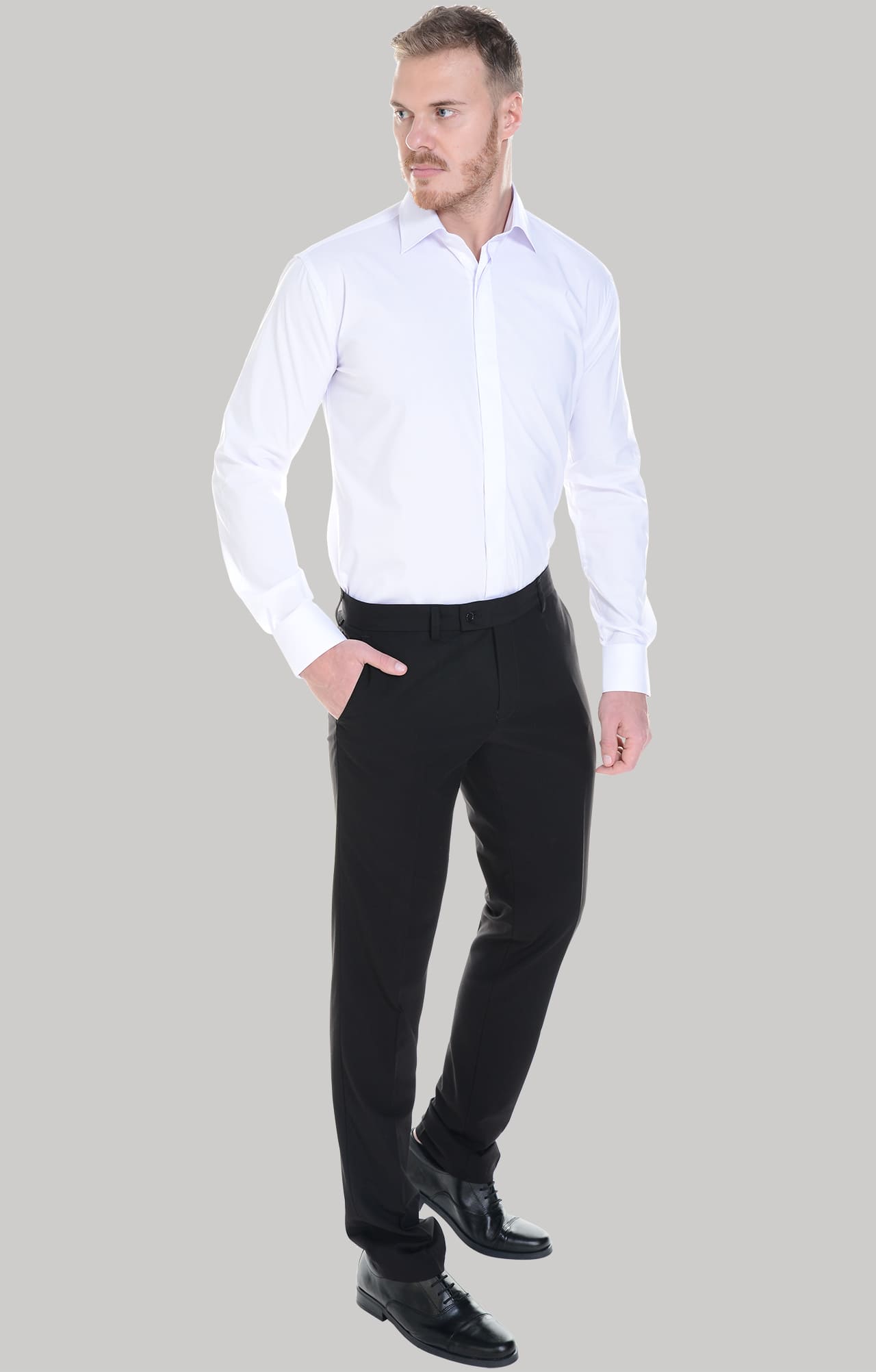 62464 Рубашка мужская  white El-Risto  Корпоративная одежда  размер 41/170-176  - Вид №15