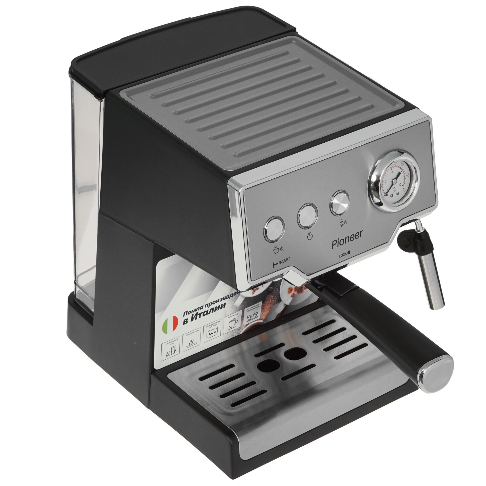 5349644 Кофеварка рожковая Pioneer CM112P черный STDN-0090310 - Вид №5