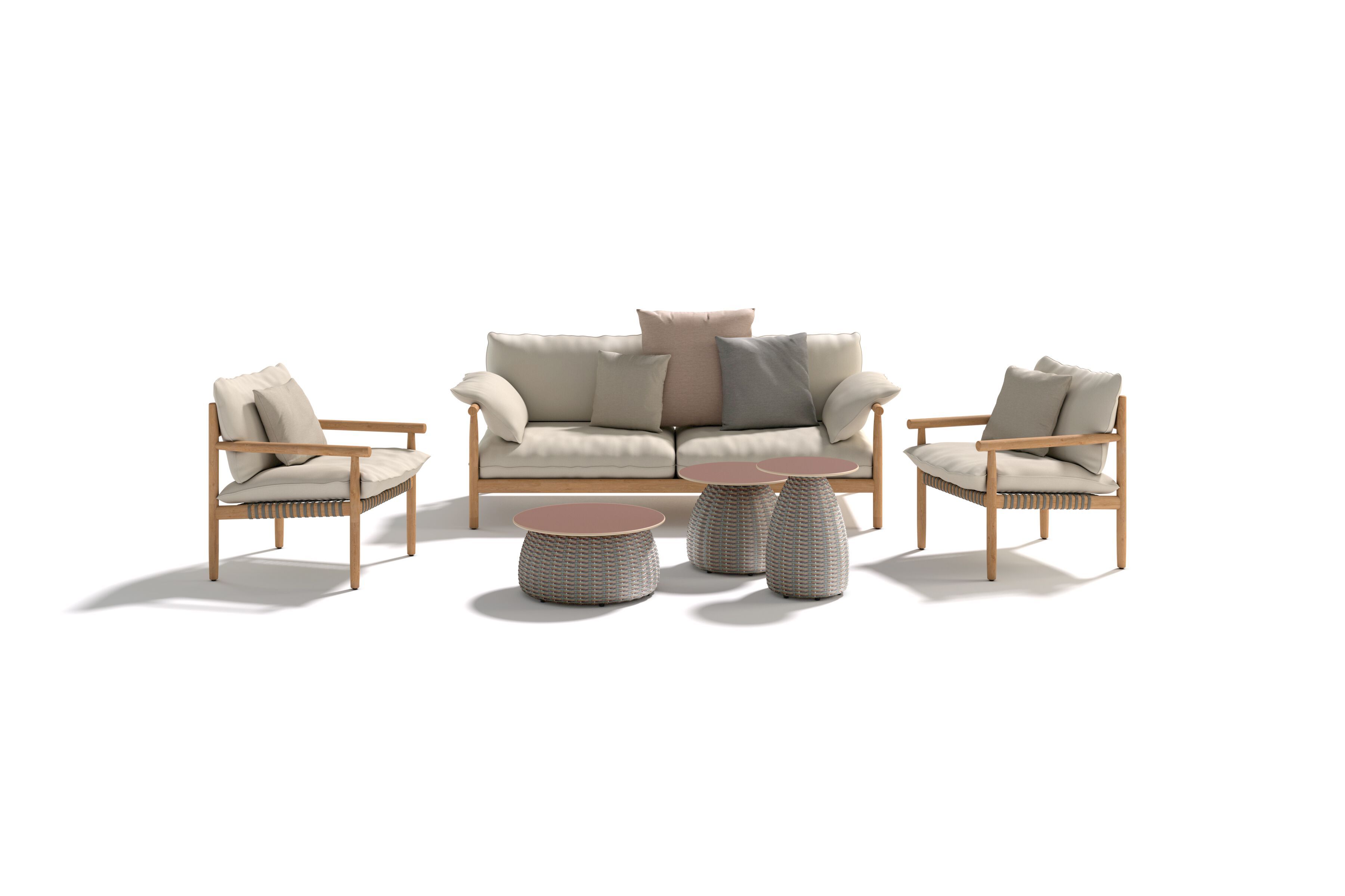 Садовое кресло из тикового дерева и ткани с подлокотниками DEDON TIBBO ARCH-00086726 - Вид №1