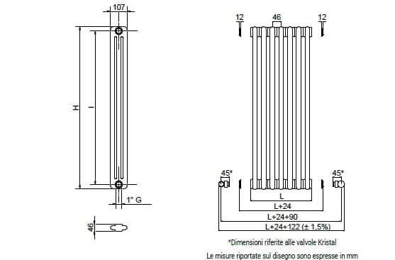 Настенный полотенцесушитель из углеродистой стали Cordivari шифер ARCH-00099872 - Вид №3