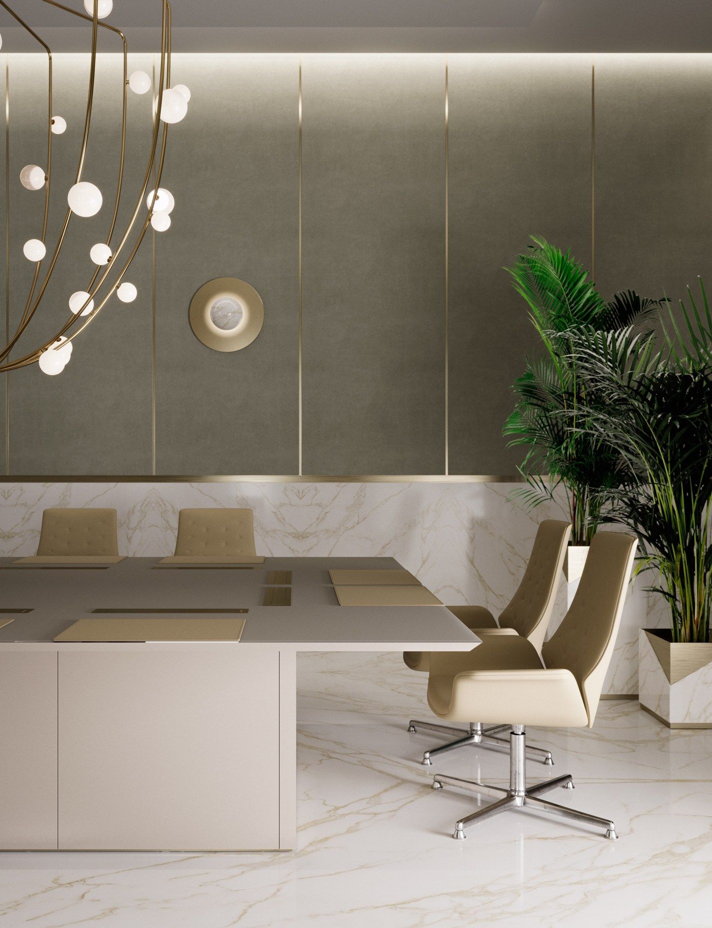 Прямоугольный стеклянный стол для совещаний с системой люверсов PROF Bespoke ARCH-00110996 - Вид №3