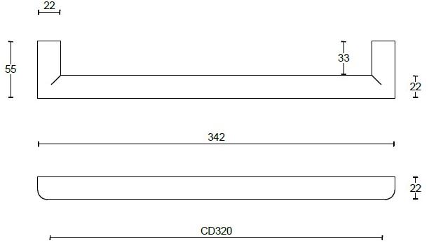 Formani Мебельная ручка из нержавеющей стали Two Pb23/160-320-480 - Вид №4