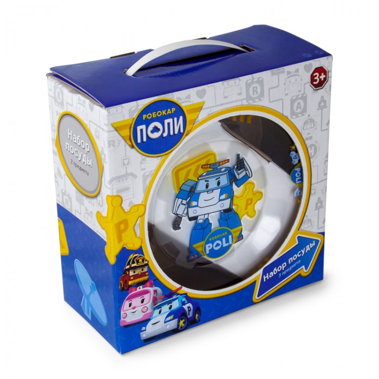 275868 Посуда стеклянная Набор "Робокар Поли" матовый 3 пр. "Поли" 21 х 4.5 х 21 см Santreyd 