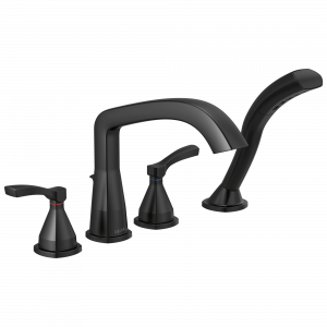 T4776-BL Римская ванна с четырьмя отверстиями Delta Faucet Stryke Матовый черный