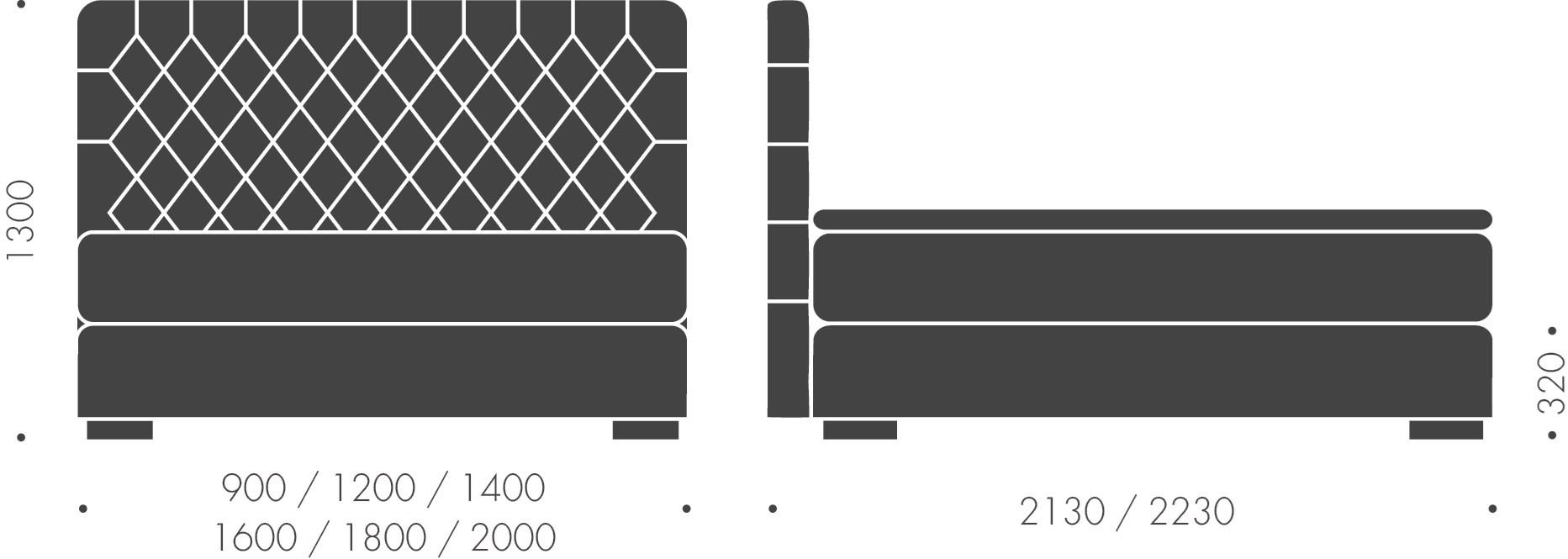 Heavens Двуспальная кровать-контейнер из ткани с тафтинговым изголовьем Scarlett sun-id-1483805 - Вид №3