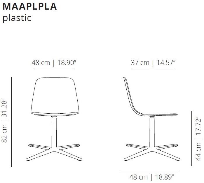 Viccarbe Вращающееся кресло из полипропилена с 4-мя спицами Maarten plastic sun-id-1460932 - Вид №5