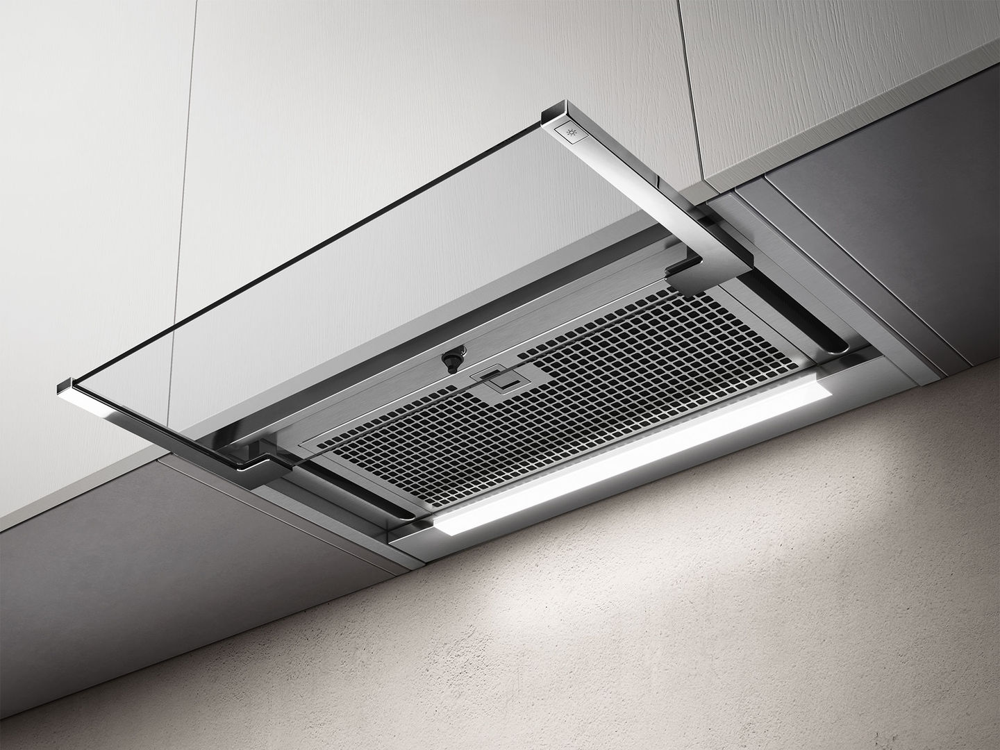 GLASS OUT IX/A/60-PRF0109787 Вытяжки / встраиваемая, 60 см, 1000 куб.м., электронное управление, светодиодное освещение, нержавеющая сталь+белое стекло Elica 