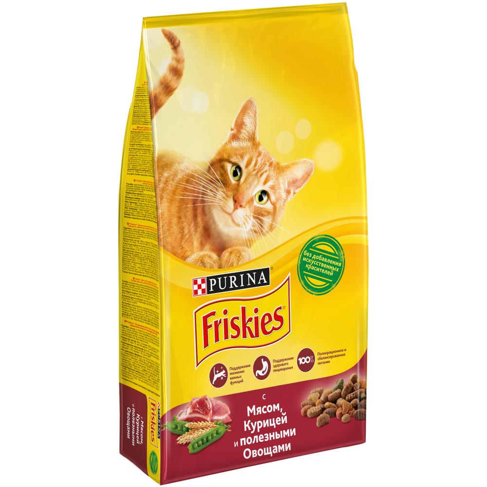 ПР0051840 Корм для кошек с мясом, курицей и полезными овощами, сух. 10 кг Friskies  - Вид №1