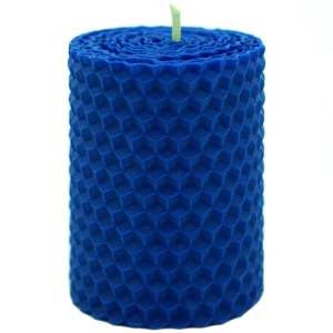 Свеча вощинная цилиндр синяя 5x6.5 см