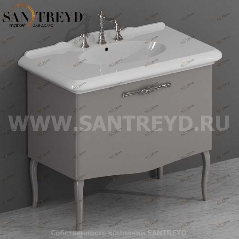 PS100CT Напольная тумба 84 см цвет Серебряный пион Globo Paestum Италия Ceramica Globo