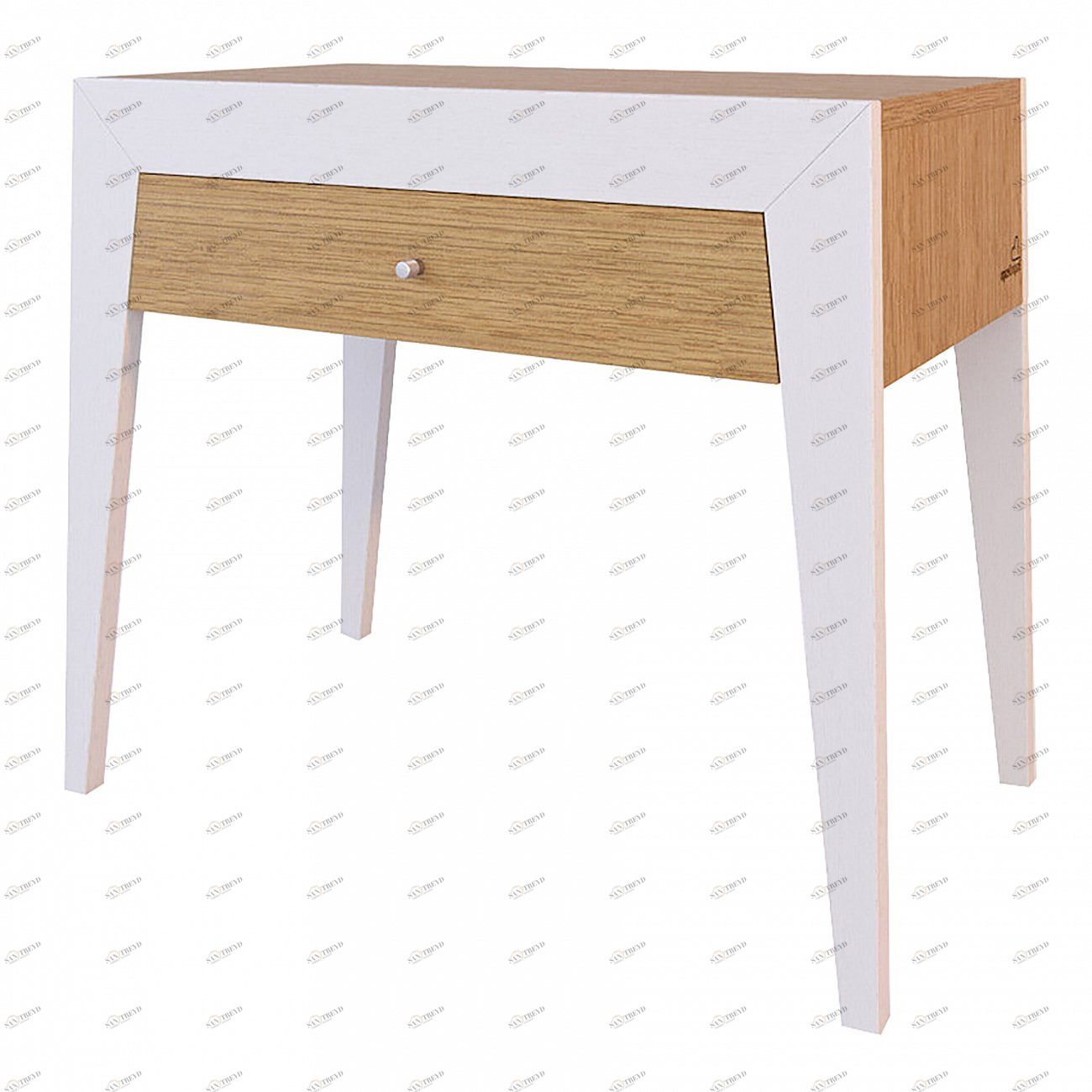 Прикроватная тумбочка белая Still BRAGIN DESIGN  256436 Бежевый;белый;дуб сонома 