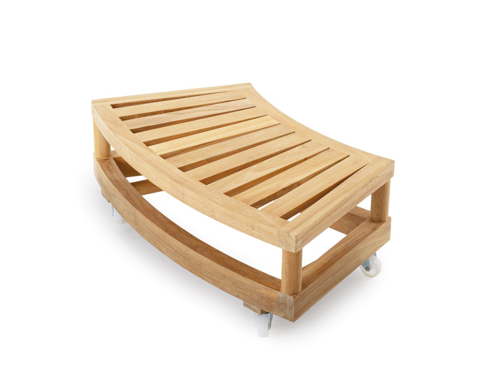 Низкий тиковый садовый столик с колесами Unopiù Pevero ARCH-00144473