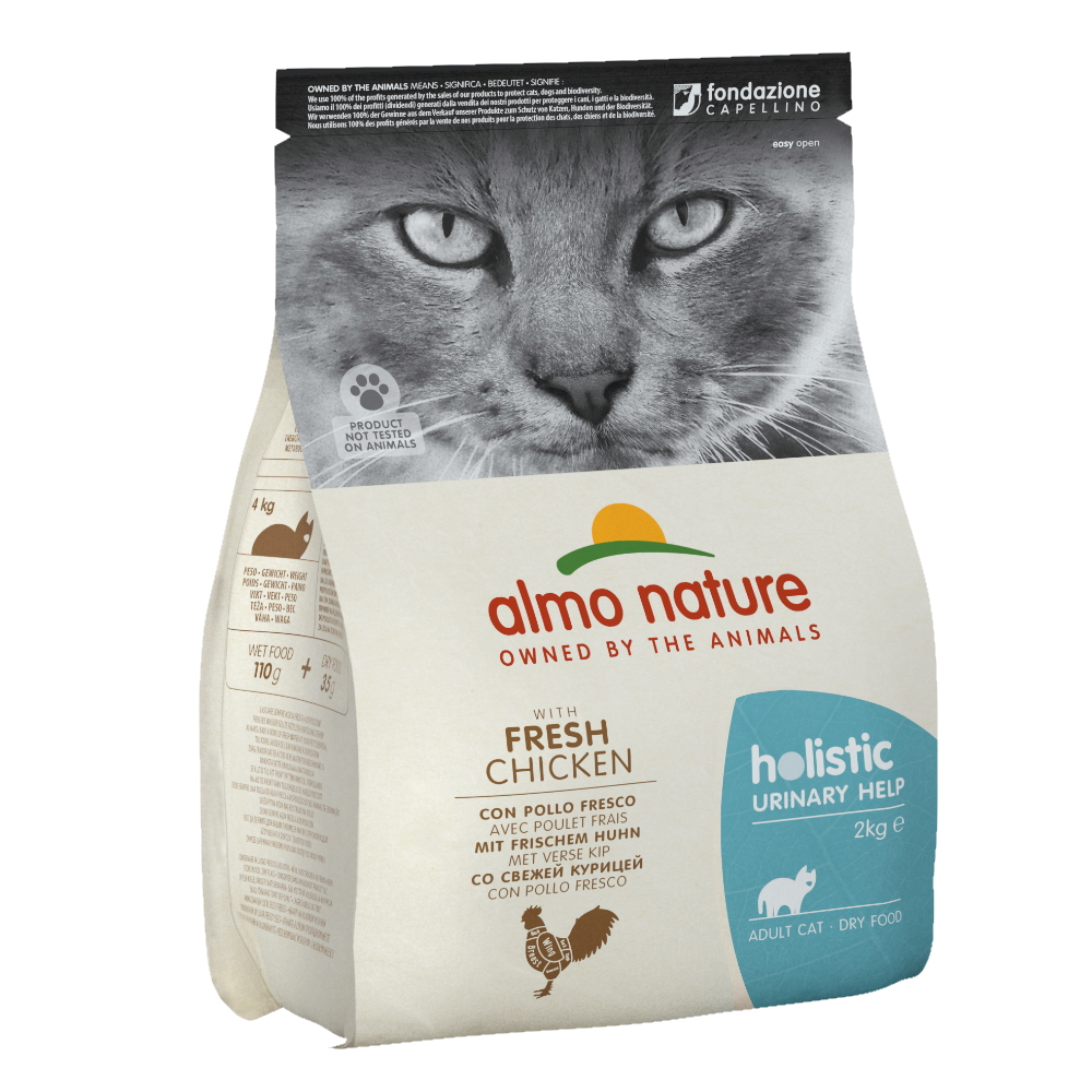 ПР0059761 Корм для кошек Holistic-Urinaryhelp профилактика мочекаменной болезни, курица сух. 2кг Almo Nature 