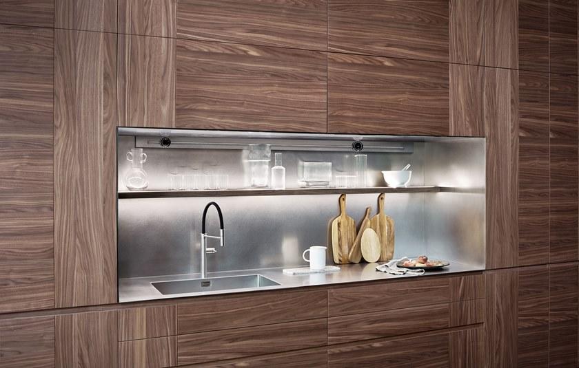 Cesar Кухня из стали и дерева с островом Intarsio sun-id-1468990 - Вид №2