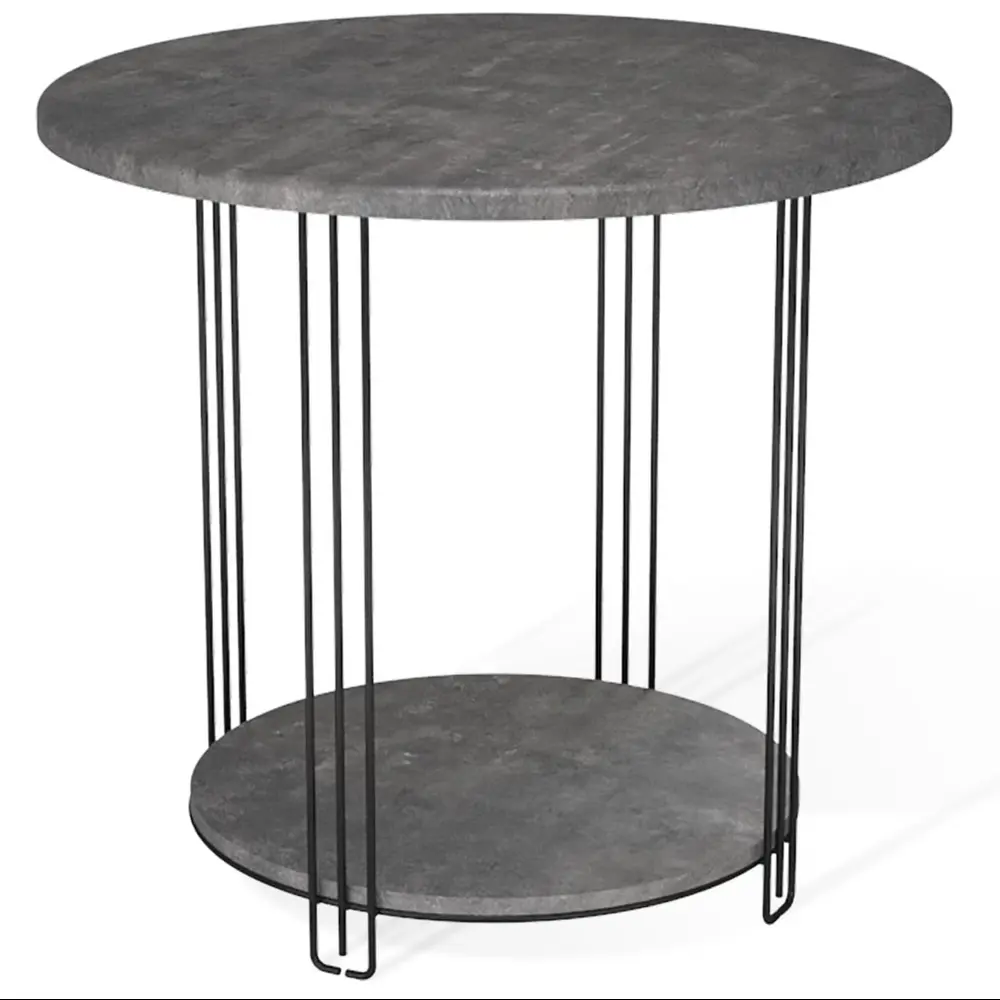 Столик журнальный круглый 49.5x49.5 см серый/черный Sheffilton STLM-2124364