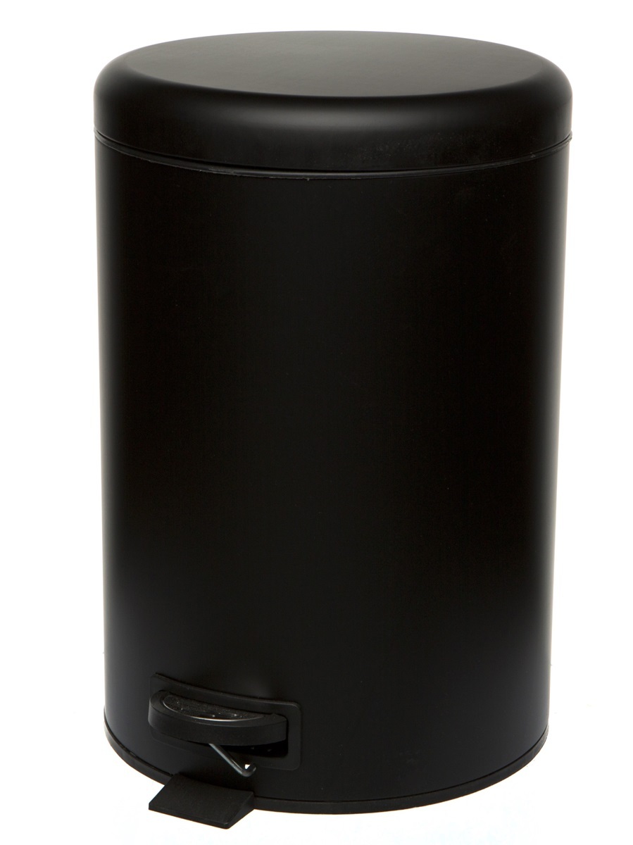 Вёдра с педалью и крышкой Pavo 12L Black NAVAKO 11544