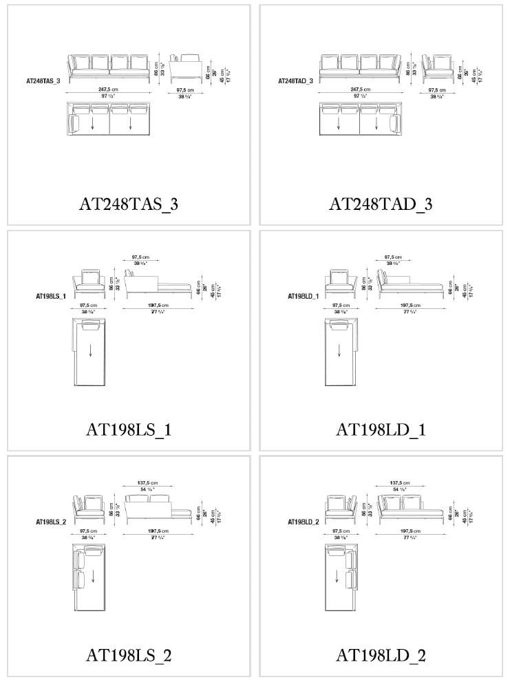Угловой диван из ткани B&B Italia Атолл ARCH-00007485 - Вид №2