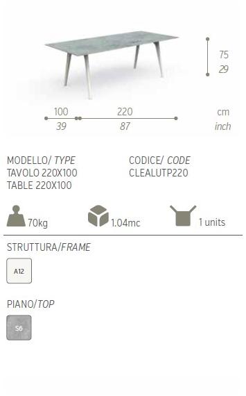 Talenti Прямоугольный садовый стол Cleo alu sun-id-1441296 - Вид №5