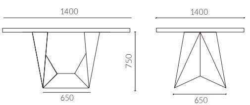 Стальной и деревянный стол ALMA DESIGN CLINT ARCH-00085061 - Вид №2