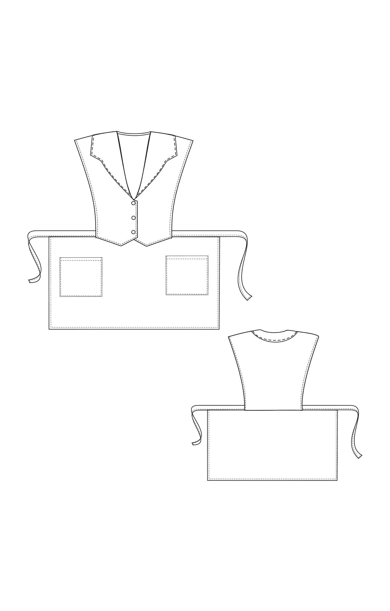 63500 Фартук-жилетка "Маша" синяя  Одежда для обслуживающего персонала  размер 44-54 Спецодежда  - Вид №4