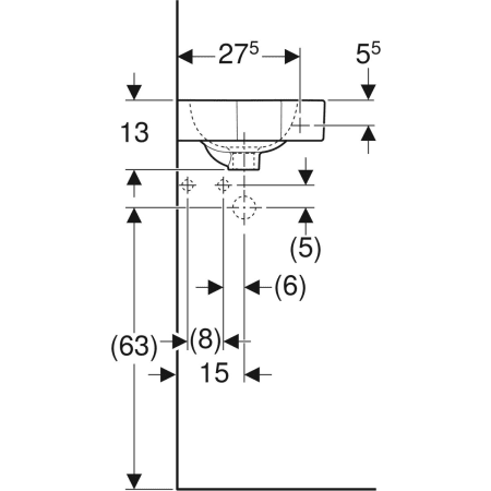 124729000 Угловая раковина Geberit iCon Geberit  - Вид №4