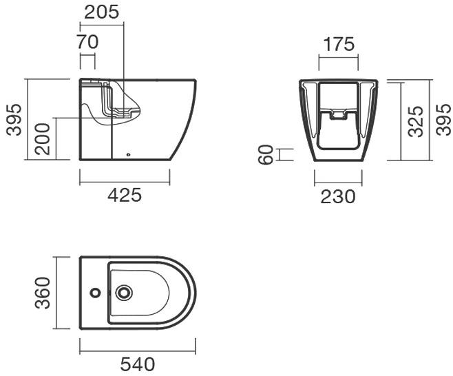 Биде BTW напольное Sanitana CORAL S10063634900000 ( CRBD2E ) - Вид №1