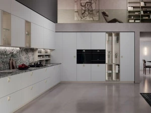 Febal Casa Линейная лакированная кухня с ручками