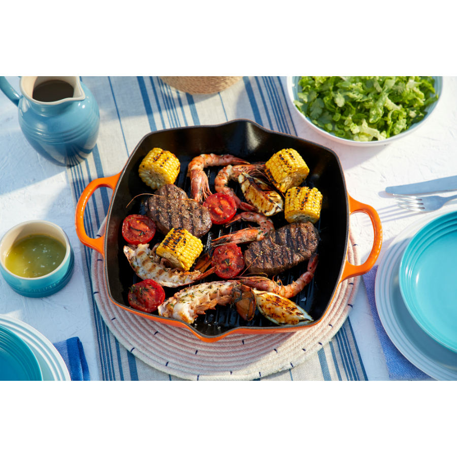 Сковорода-гриль чугунная Le Creuset, квадратная, 30 см, оранжевая 20200300900422 - Вид №1