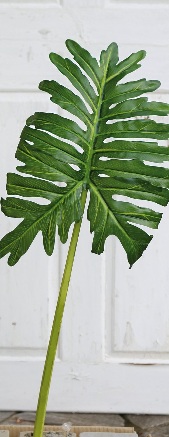 5281 883 a3 Искусственный колотый лист Вайя филодендрона, 91 см, зеленый H-andreas  - Вид №1