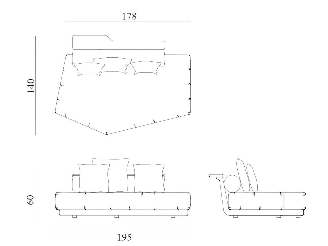 3-местный диван из красного дерева и ткани Exteta Sunset ARCH-00028080 - Вид №21