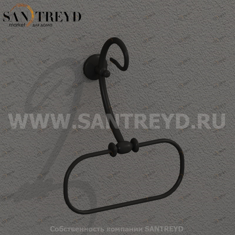 PA046 Держатель для полотенец 27 см цвет Черный Globo Paestum Италия Ceramica Globo
