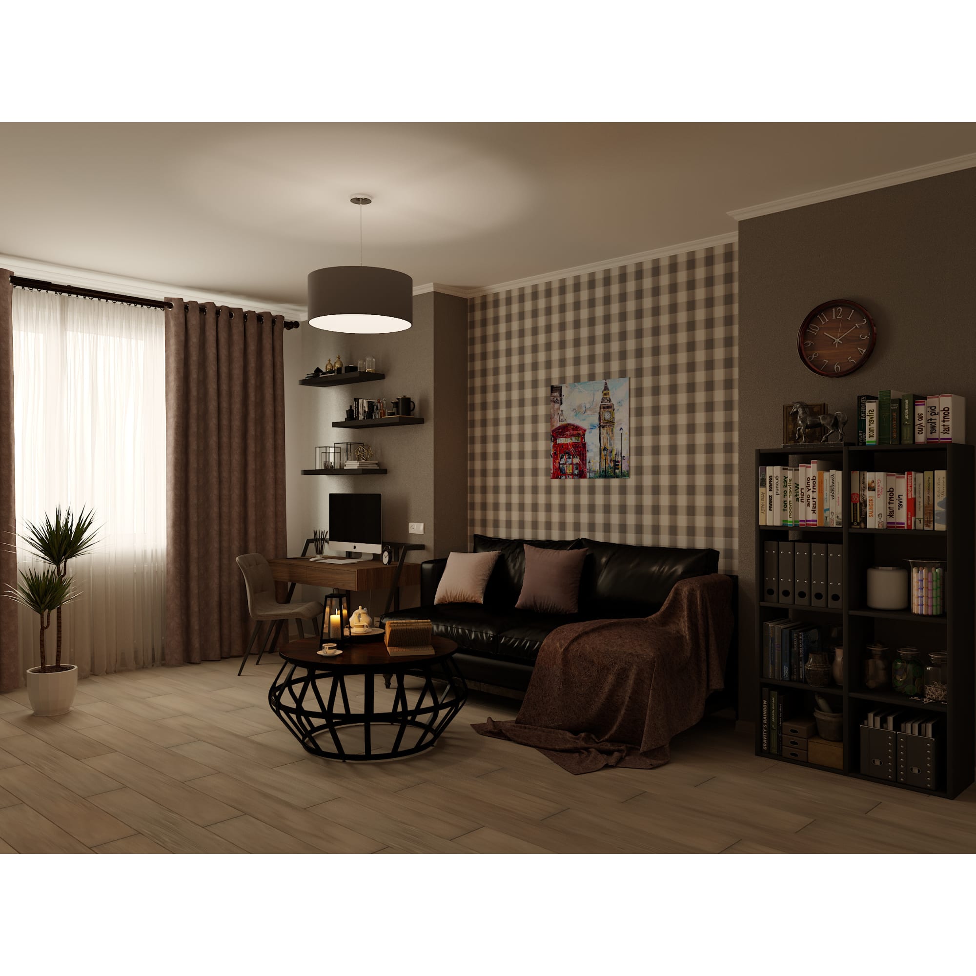 18869011 Часы настенные "Темное дерево" диаметр 36 см Santreyd  - Вид №3