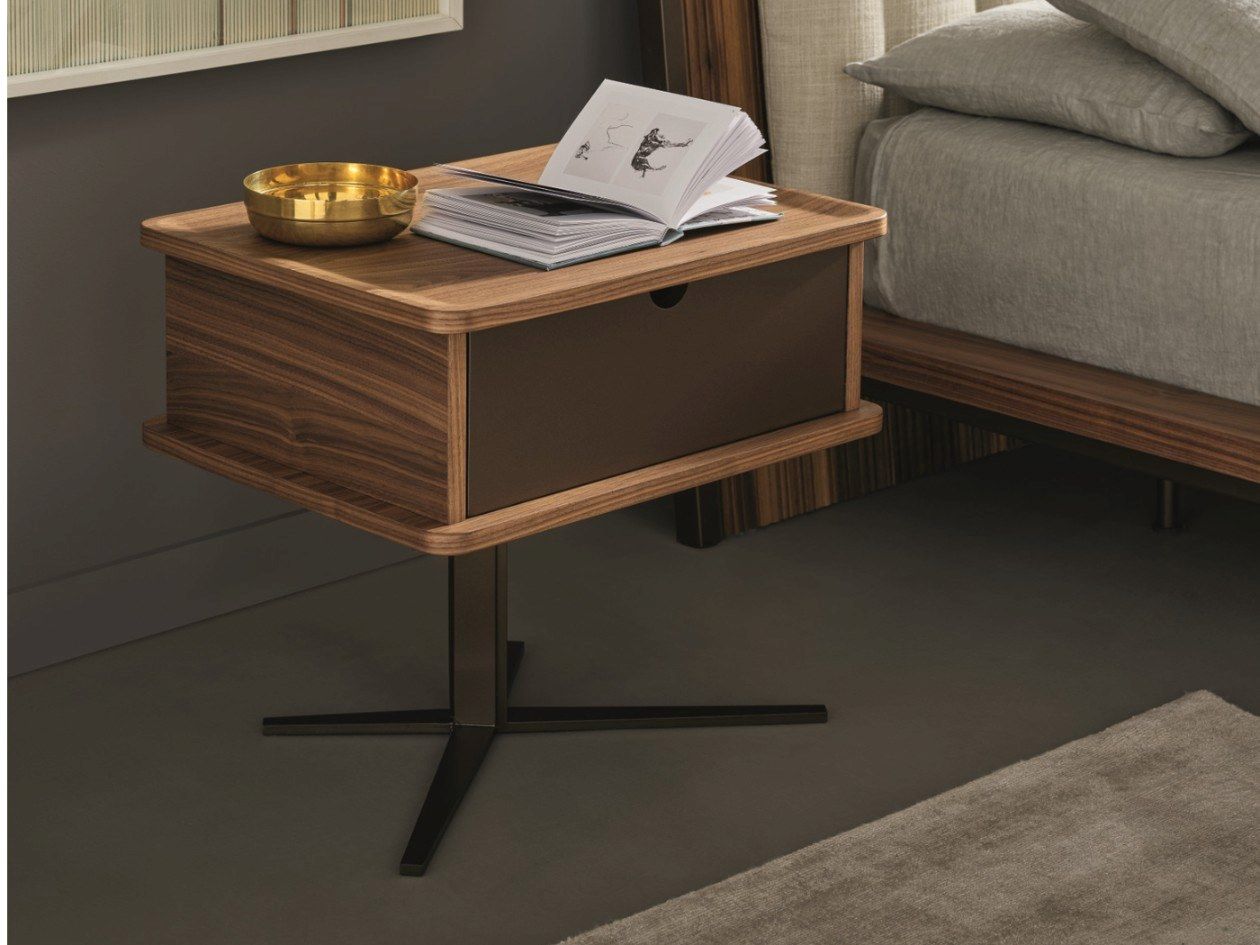 Прямоугольная прикроватная тумбочка из орехового дерева с ящиками BONALDO Нельсон ARCH-00094910 - Вид №1