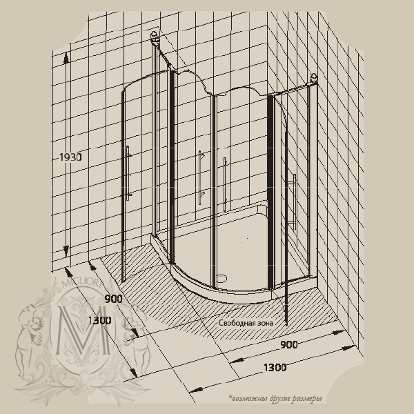 22708 Душевой уголок Migliore Diadema - Вид №2