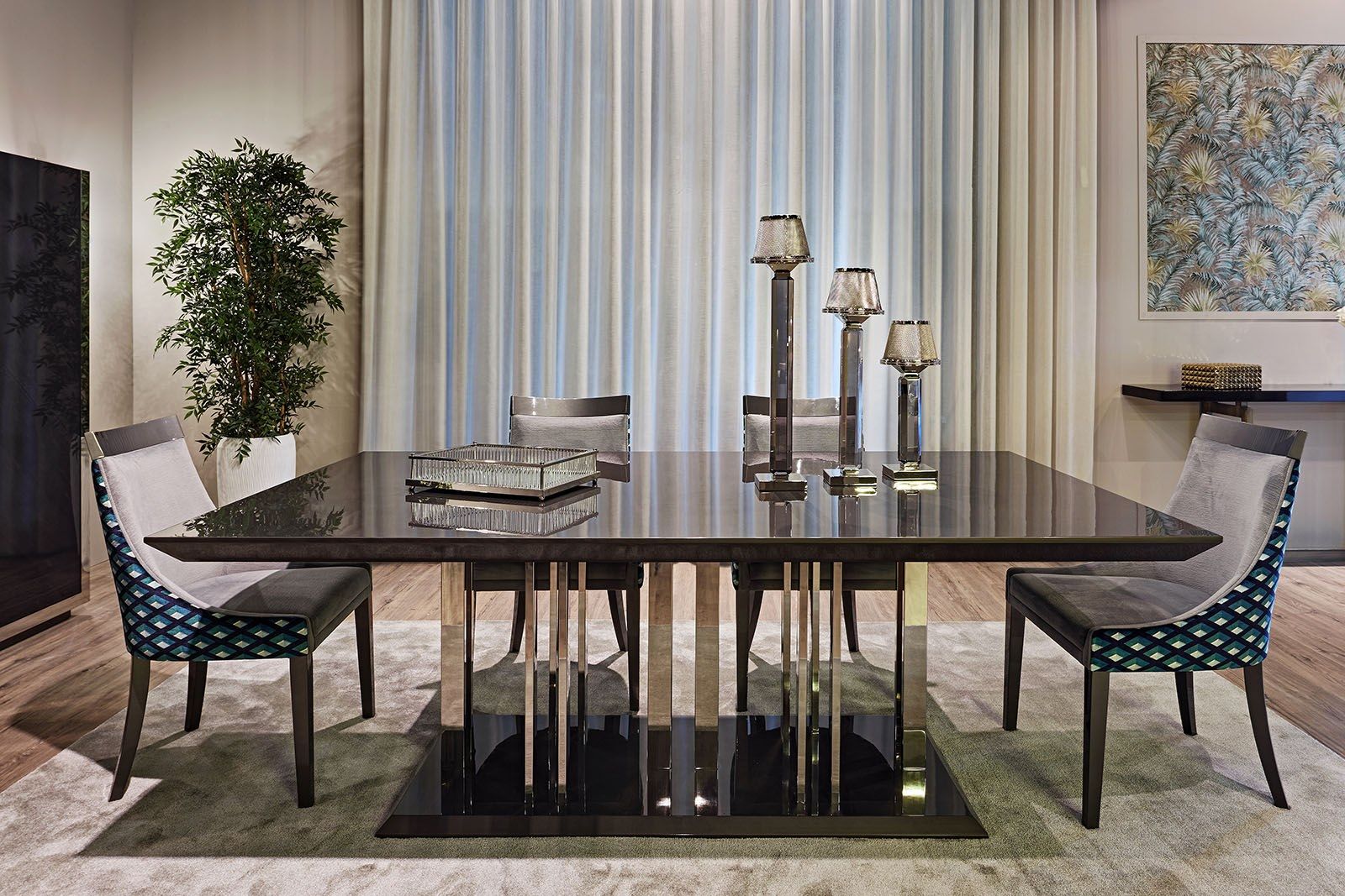 Обеденный стол из нержавеющей стали и дерева Stylish Club ARCH-00018825 - Вид №2