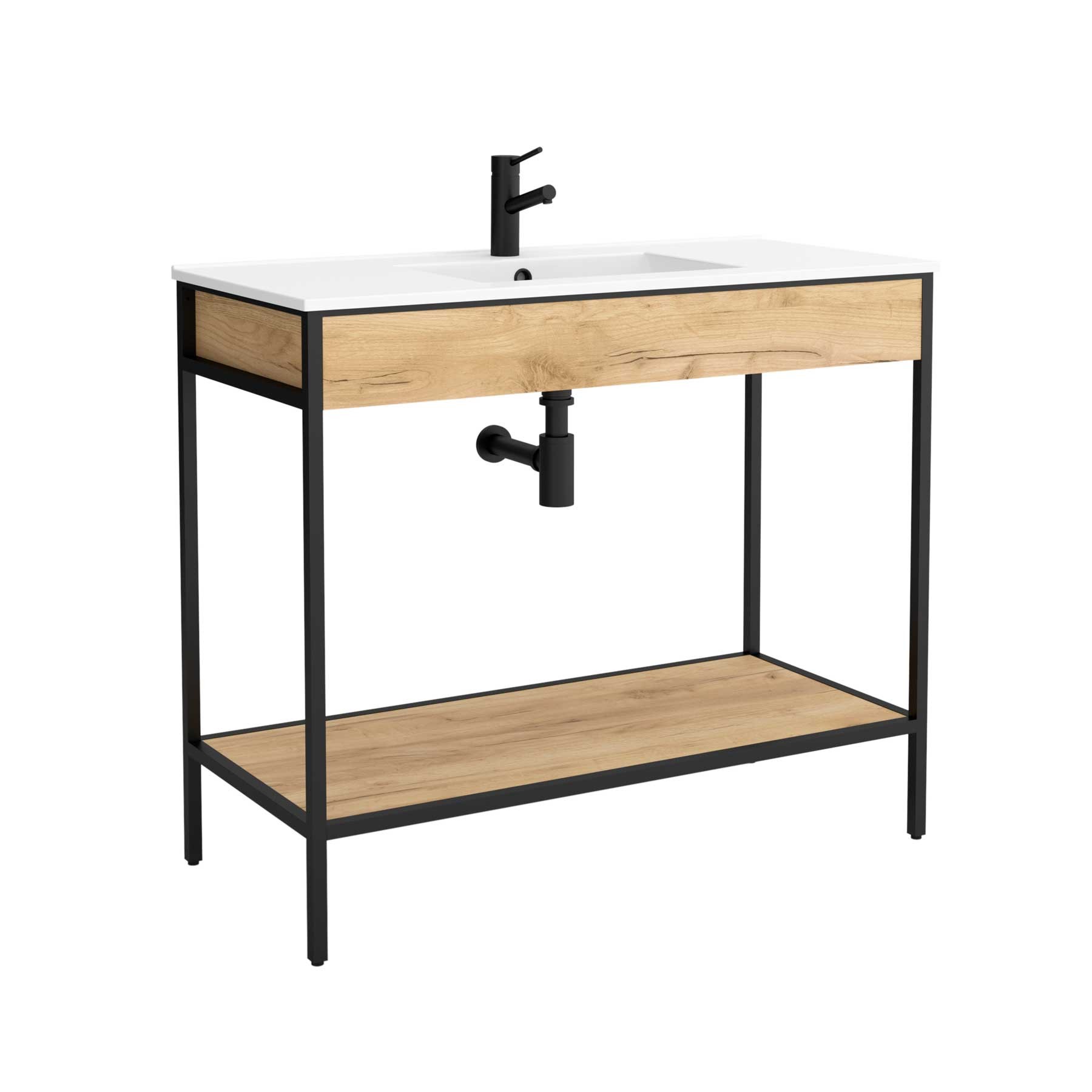 26725 SALGAR Мебель для умывальника VINCI 1200 ДУБ АФРИКАНСКИЙ 1194 x 453 x 868 мм - Вид №1