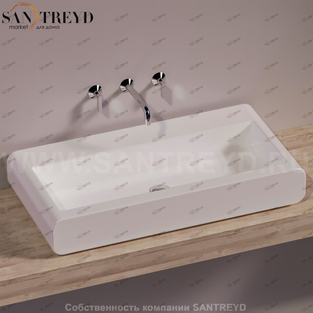 OH12BIANCO Накладная раковина на столешницу  прямоугольная Simas LFT Spazio