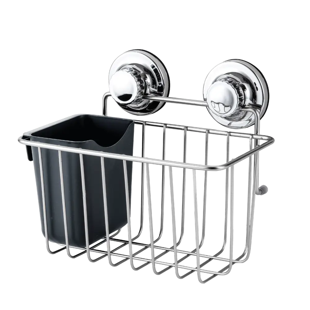 Полка для ванной прямоугольная Sensea Remix на присосках цвет хром STLM-2132166