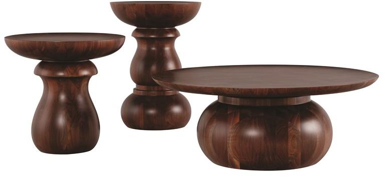 Roche Bobois Круглый журнальный столик из акации Globe trotter sun-id-1412477 - Вид №3