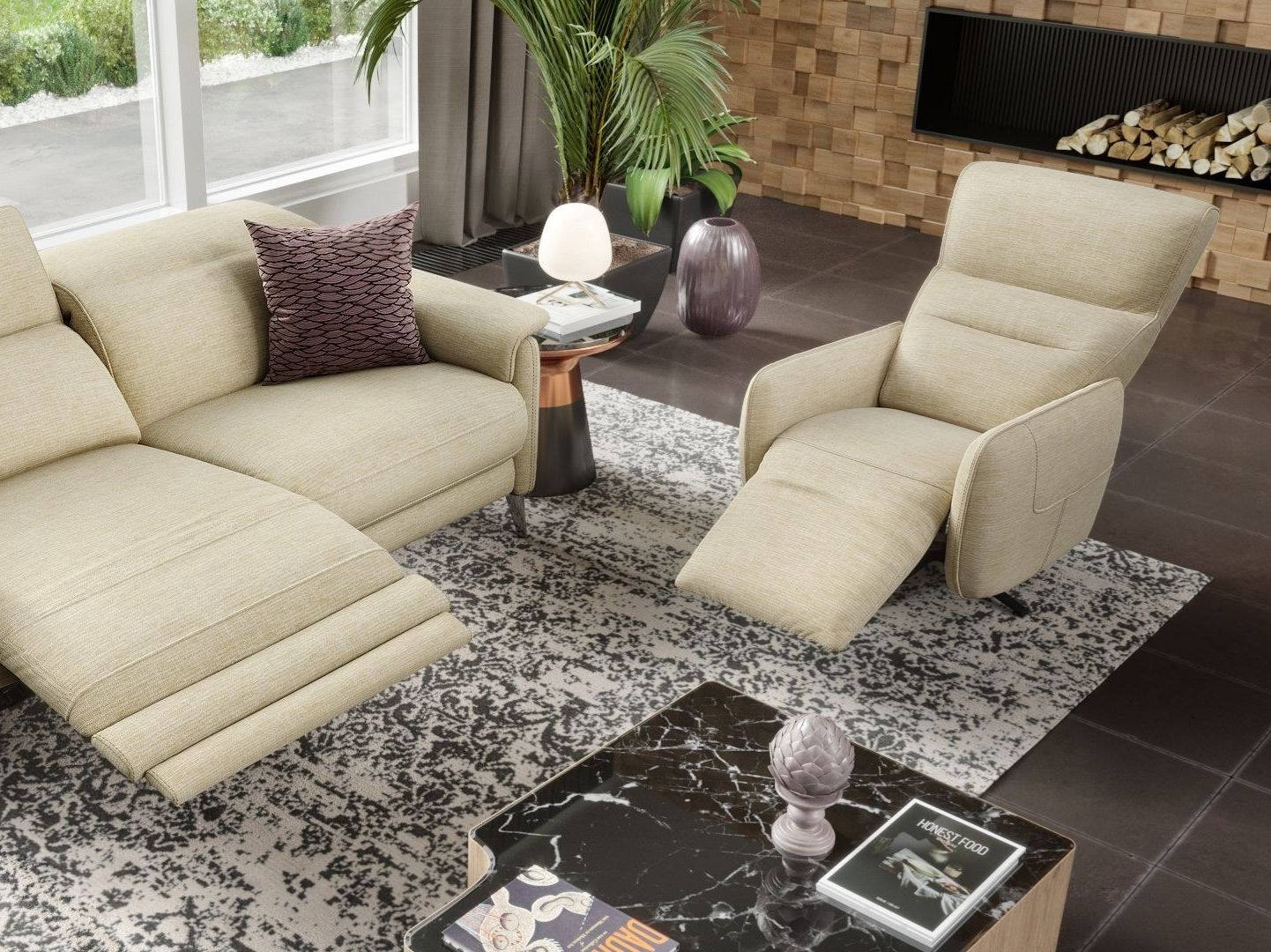 5-спицевое тканевое кресло с подлокотниками Sofanella Lucera ARCH-00117015 - Вид №4