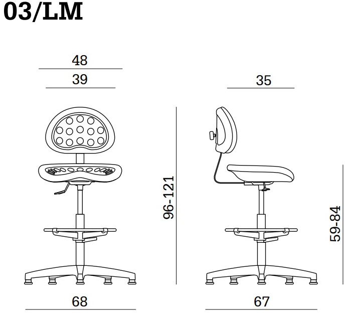 Linea Fabbrica Офисный табурет со спинкой и подставкой для ног Tractor sun-id-1396445 - Вид №2