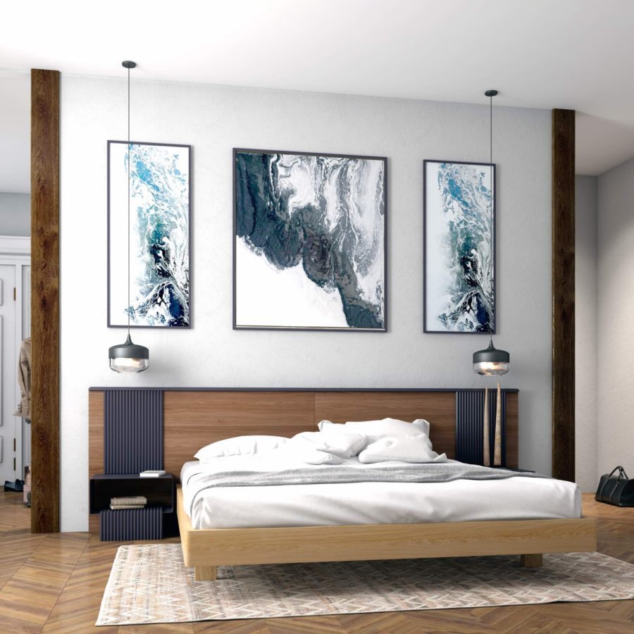 Комплект для спальни TESLA-С, темный BraginDesign BR0207ШЧ - Вид №1