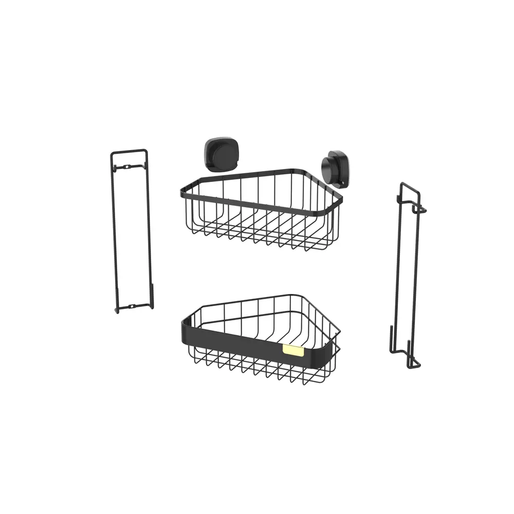 Полка для душа Iddis Soul LM002WC2Bi44 угловая 2 яруса цвет черный STLM-2133667 - Вид №1